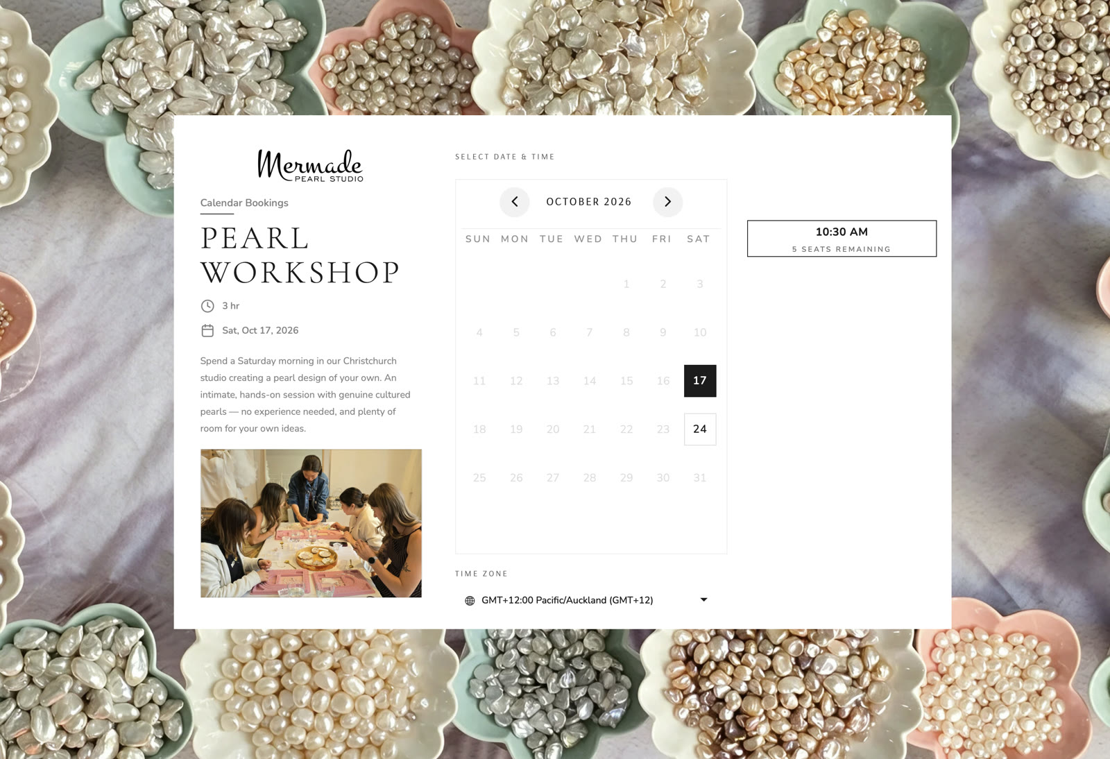 Booking calendar we built